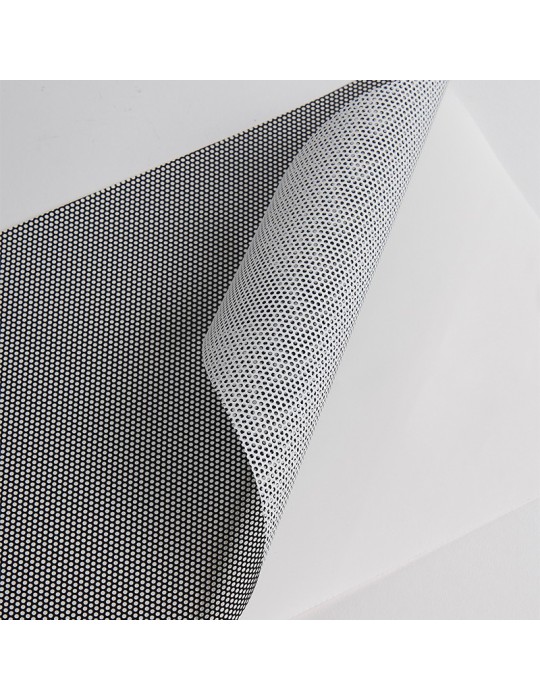 MICROINSID - Microperforé Blanc Brillant/Noir adh semi-permanent incolore